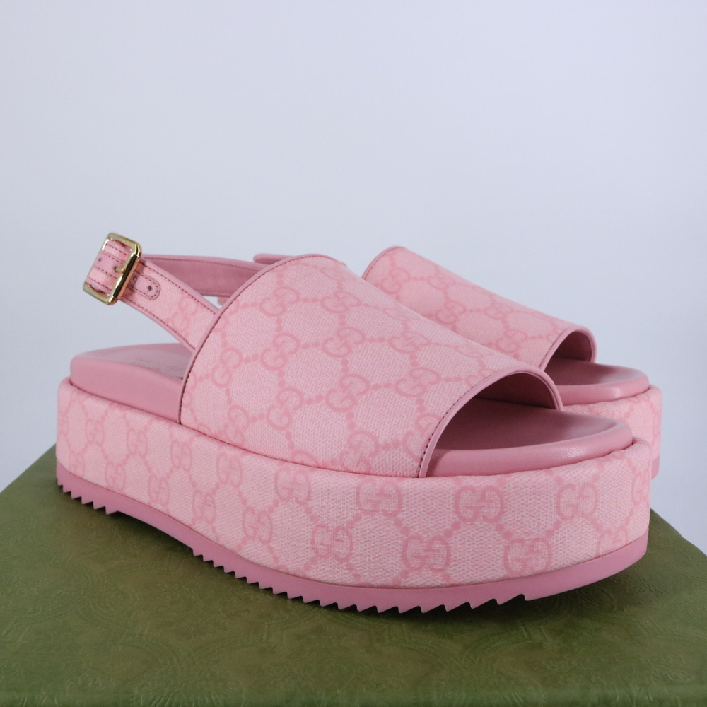 Gucci 38 Candy Pink GG supreme Platform Y2K Chunky Platforms E787